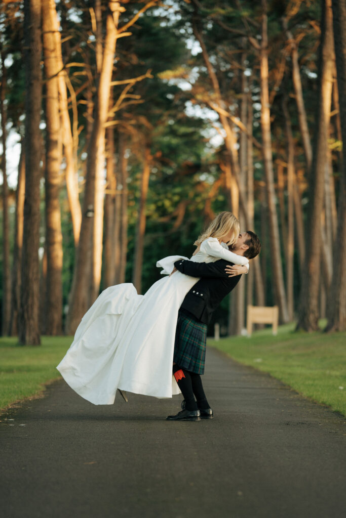 Wedding couple dancing